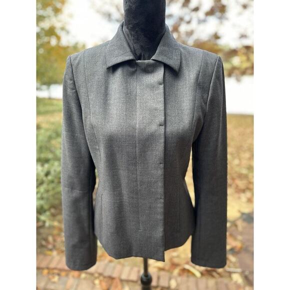 J. Crew Vintage Wool Blazer lined hidden buttons Gray 10 schoolboy  preppy - Picture 1 of 9